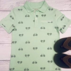 Cat & Jack Boys Light Green Polo Shirt Size S (6-7)